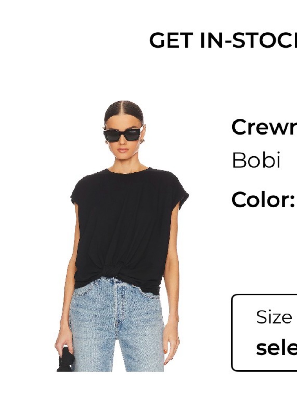 Bobi Crewneck Knot Cotton Tee - Purchased from Revolve - women’s size